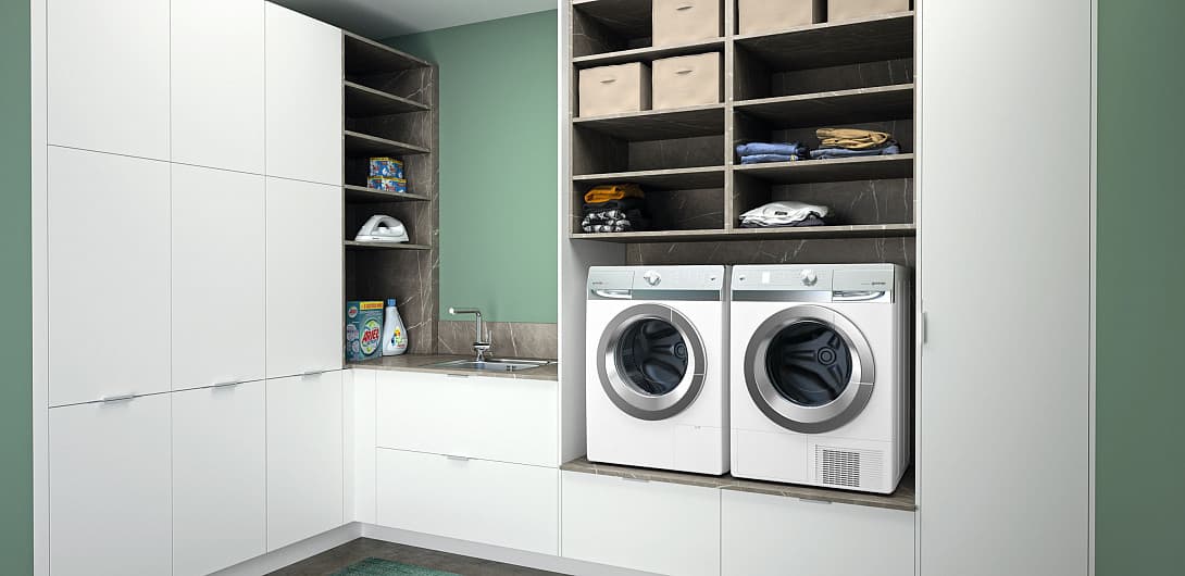 Dachschräge - Küche inklusive Hauswirtschaftsraum