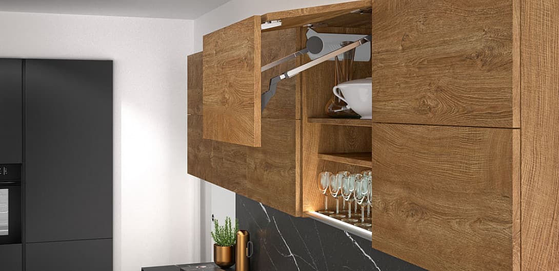 EDLE INSELKÜCHE IN ELEGANTEM SCHWARZ