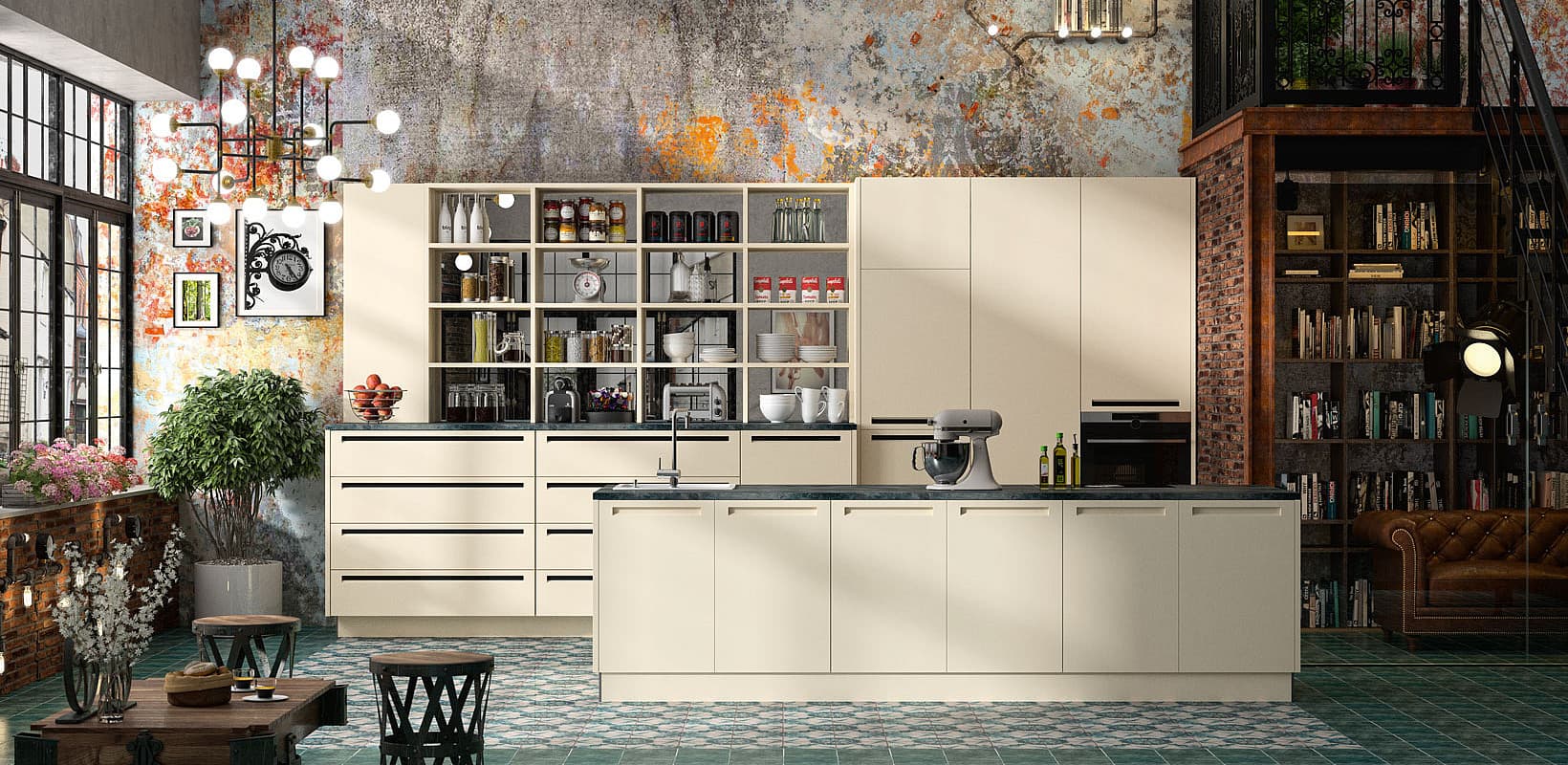 Stadtloft - INSELKÜCHE IM INDUSTRIAL STIL