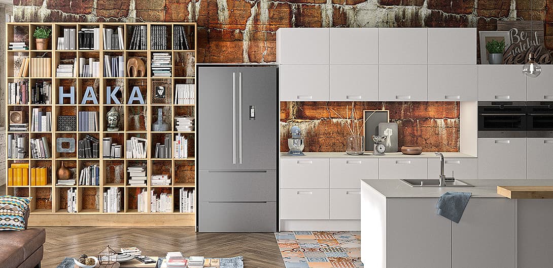 KÜCHE KREATIV - PURISMUS IN GLETSCHERWEISS MIT MUSCHELGRIFFE